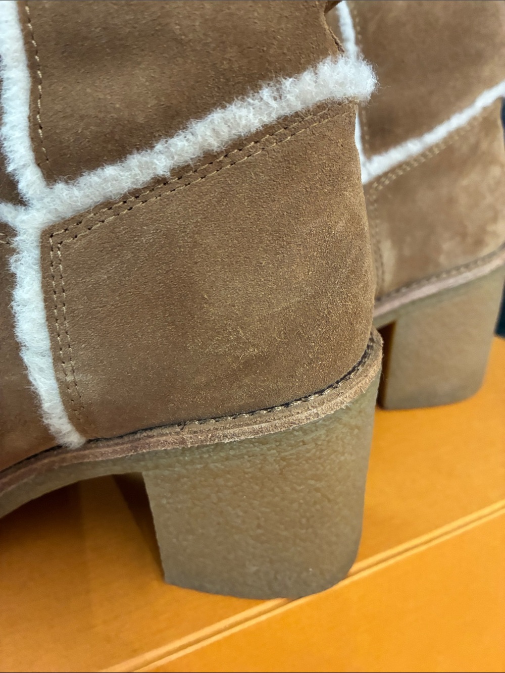 UGG Tall Suede Shearling-Lined Boots in Chestnut - Picture 5 of 12